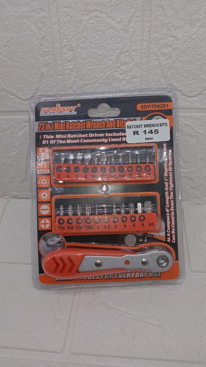 23 IN 1 MINI RATCHET WRENCH AND BITS
