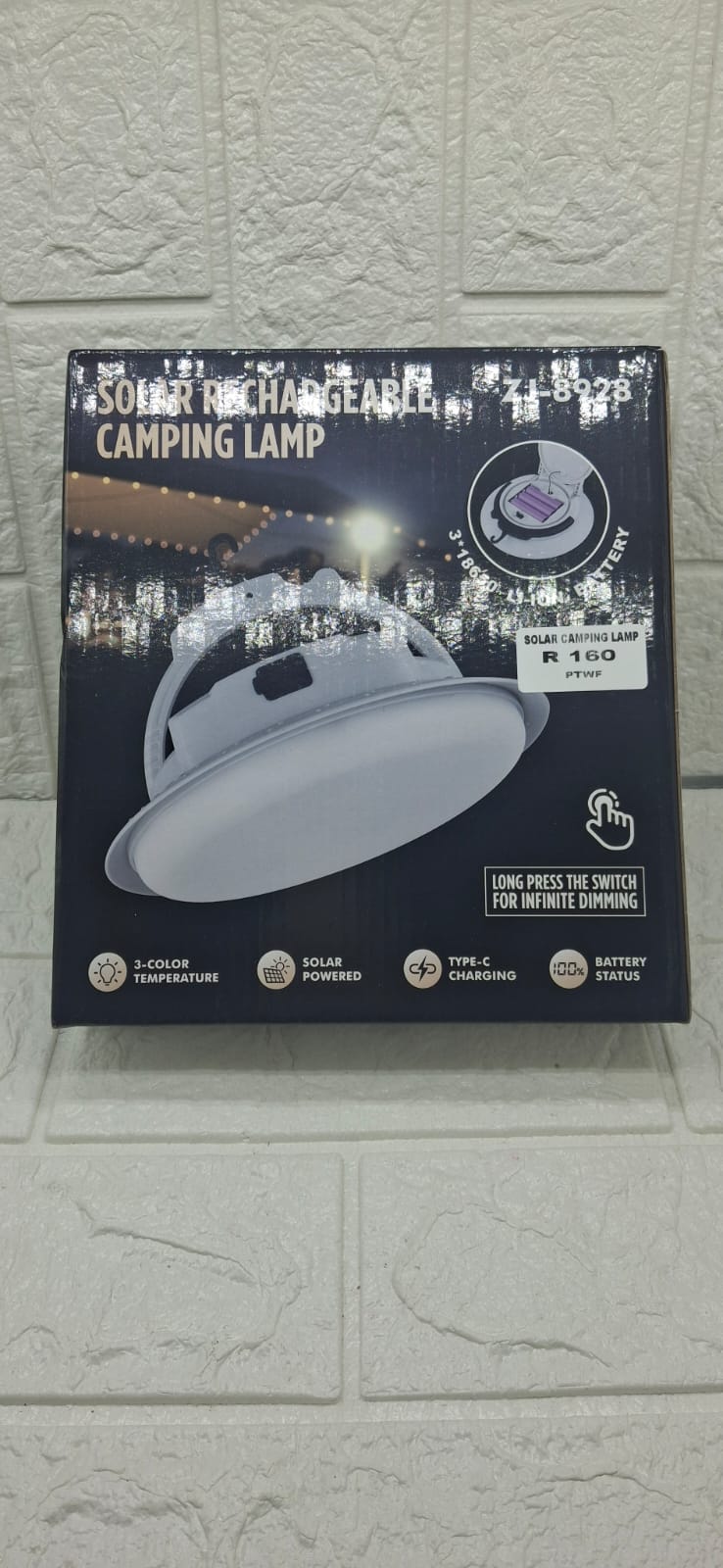 SOLAR RECHARGEABLE CAMPING LAMP