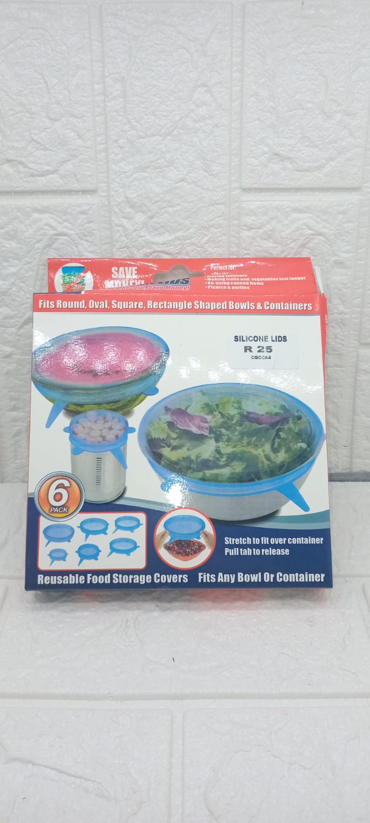 6 PACK SILICONE LIDS