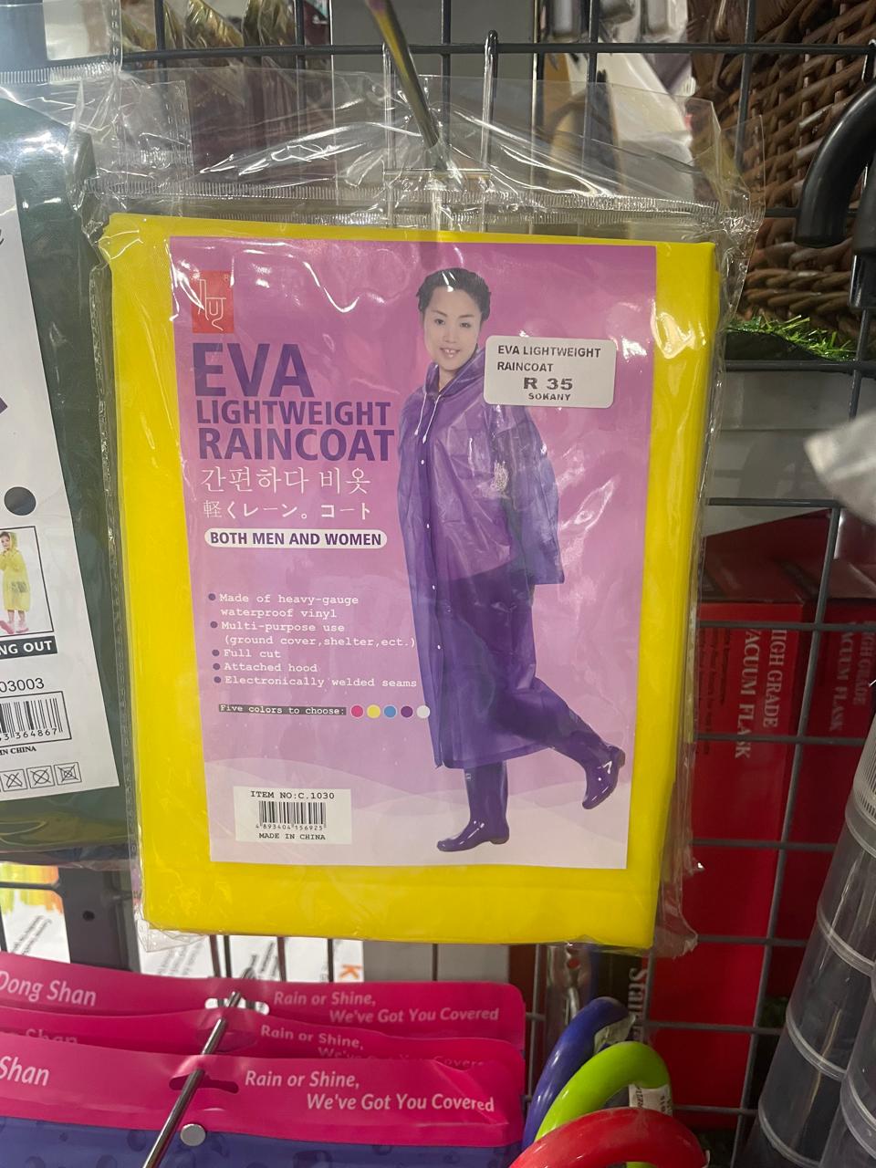 MEN AND WOMEN LIGHTWEIGHT RAIN COATS