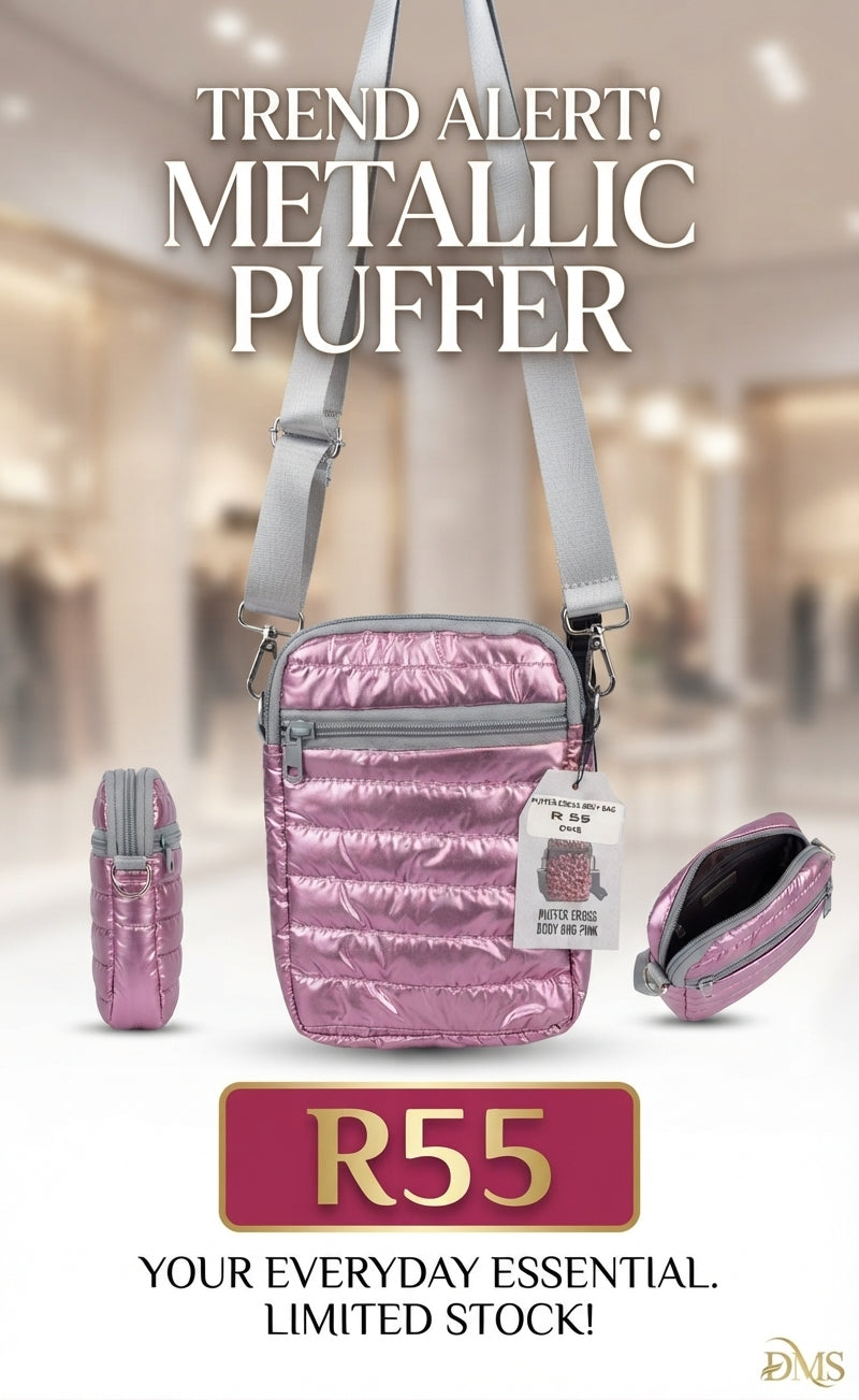 METALLIC PUFFER SLING BAG