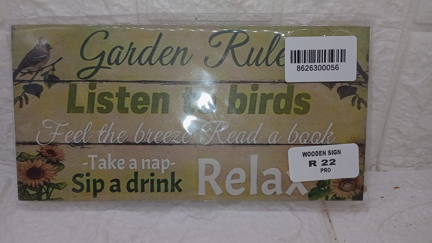 WOODEN SIGN