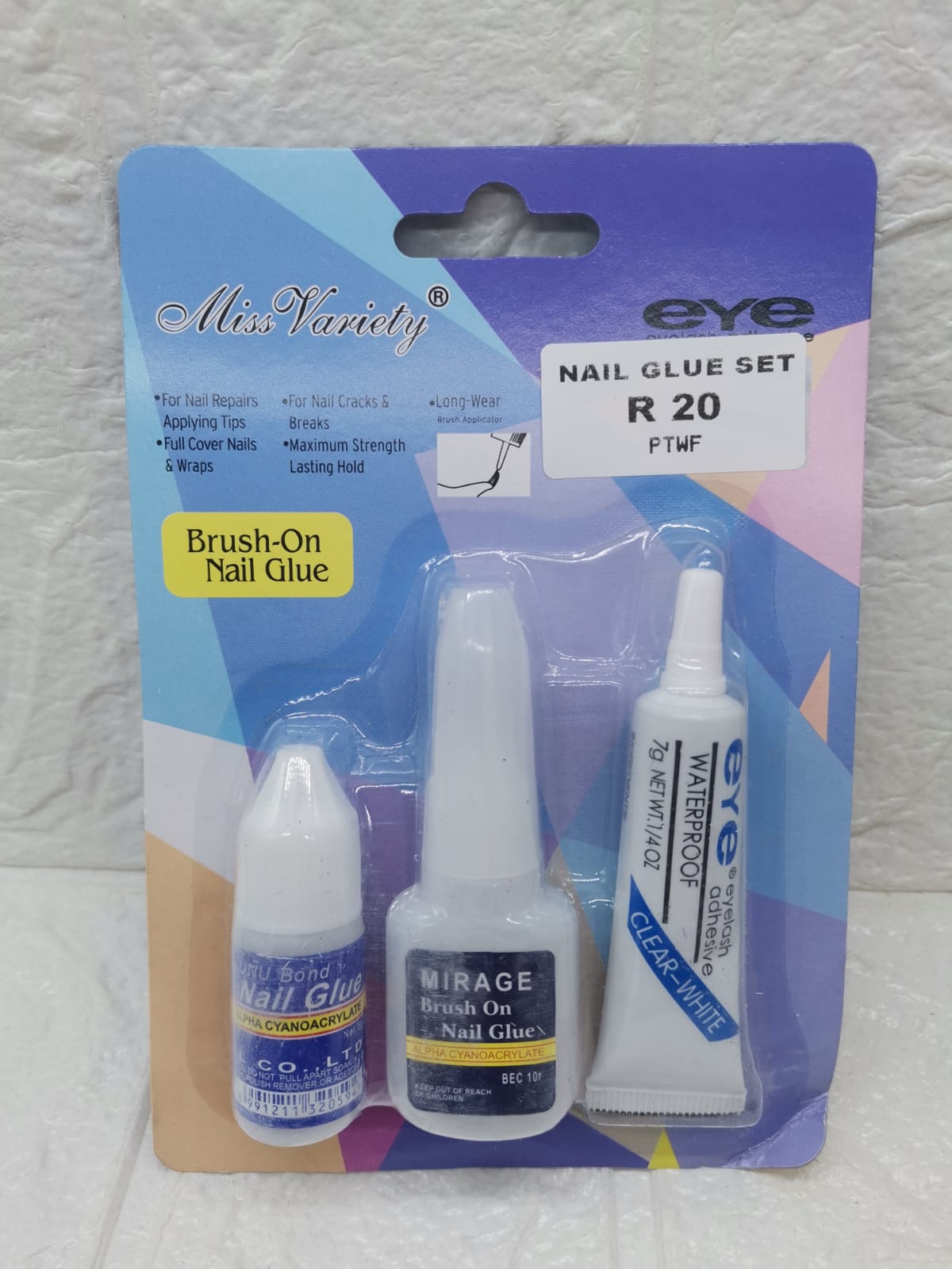 NAIL AND EYELASH GLUE KIT 3 PC