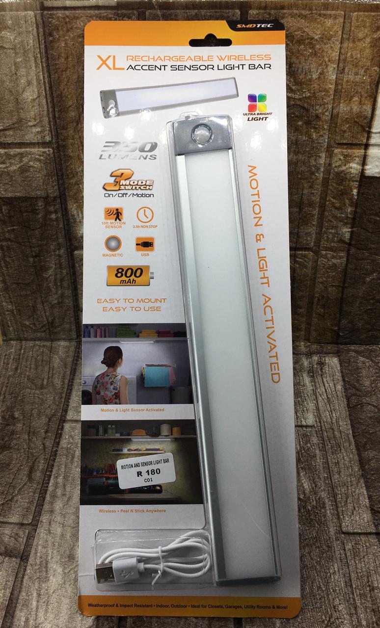 MOTION SENSOR LIGHT BAR XL-RECHARGEABLE