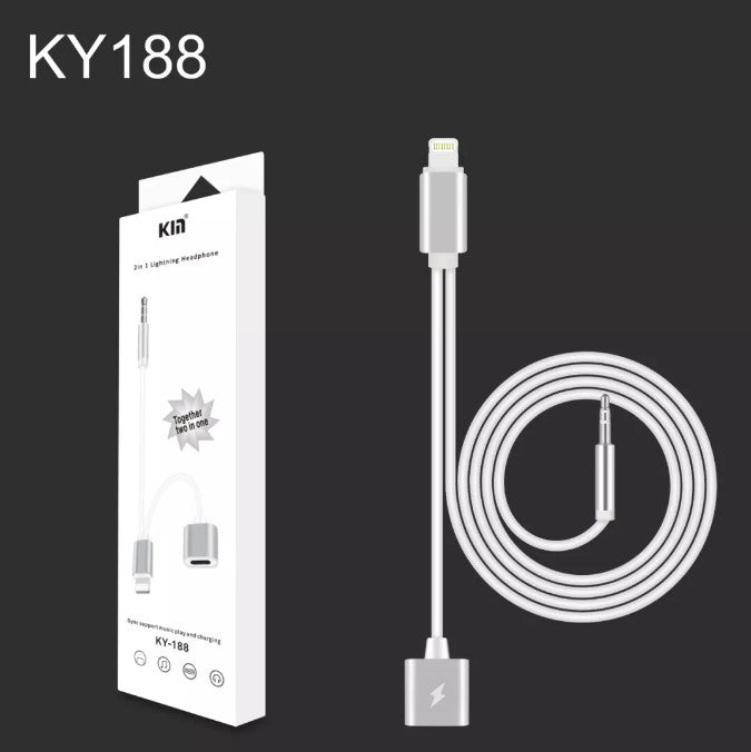 CABLE KY-188IPH(M) TO IPH(F)+3.5mm(M)