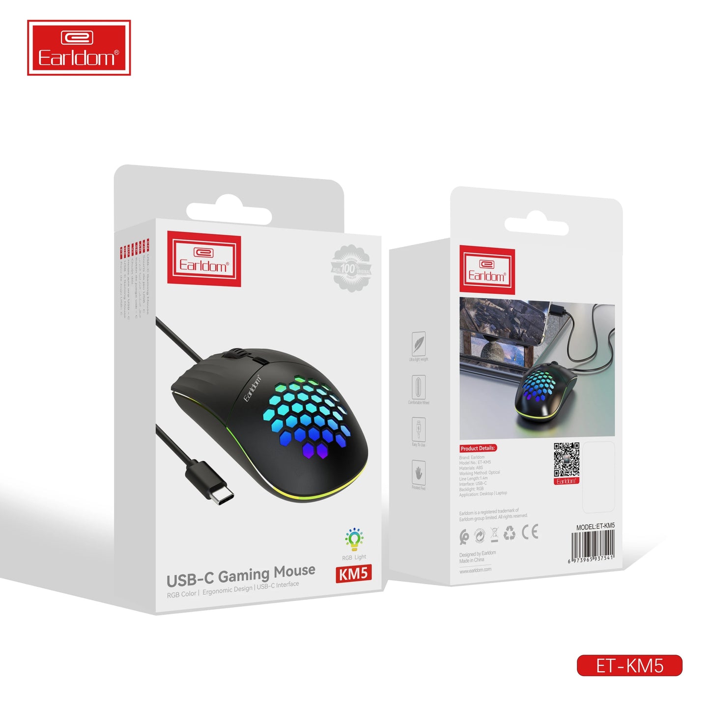 EARLDOM WIRED MOUSE ET-KM5