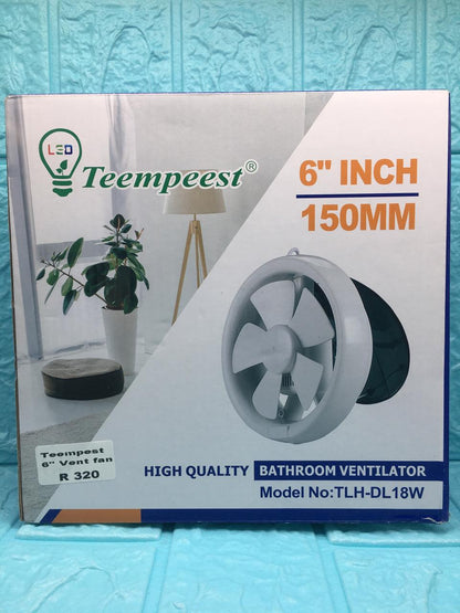 Teempeest Bathroom Ventilator 6inch 150mm [MODEL NO - TLH DL- 18W]