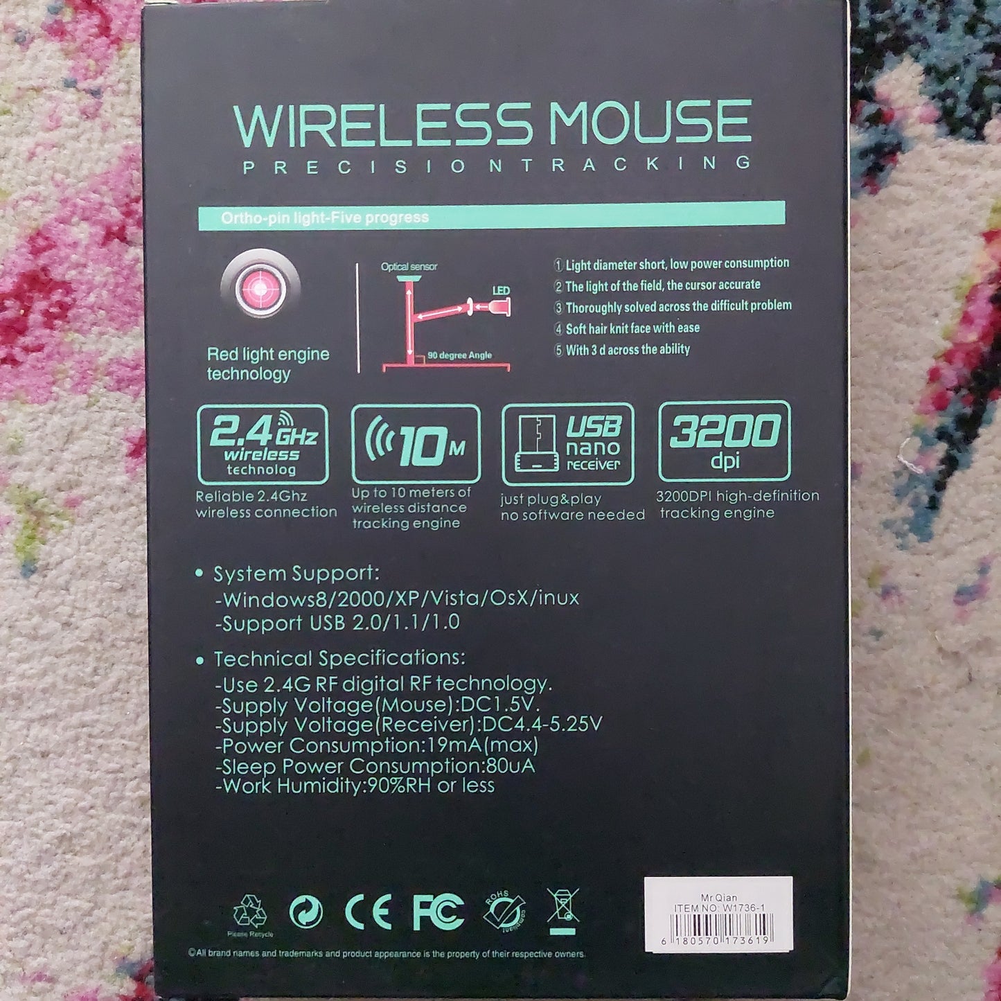 Wireless gaming mouse