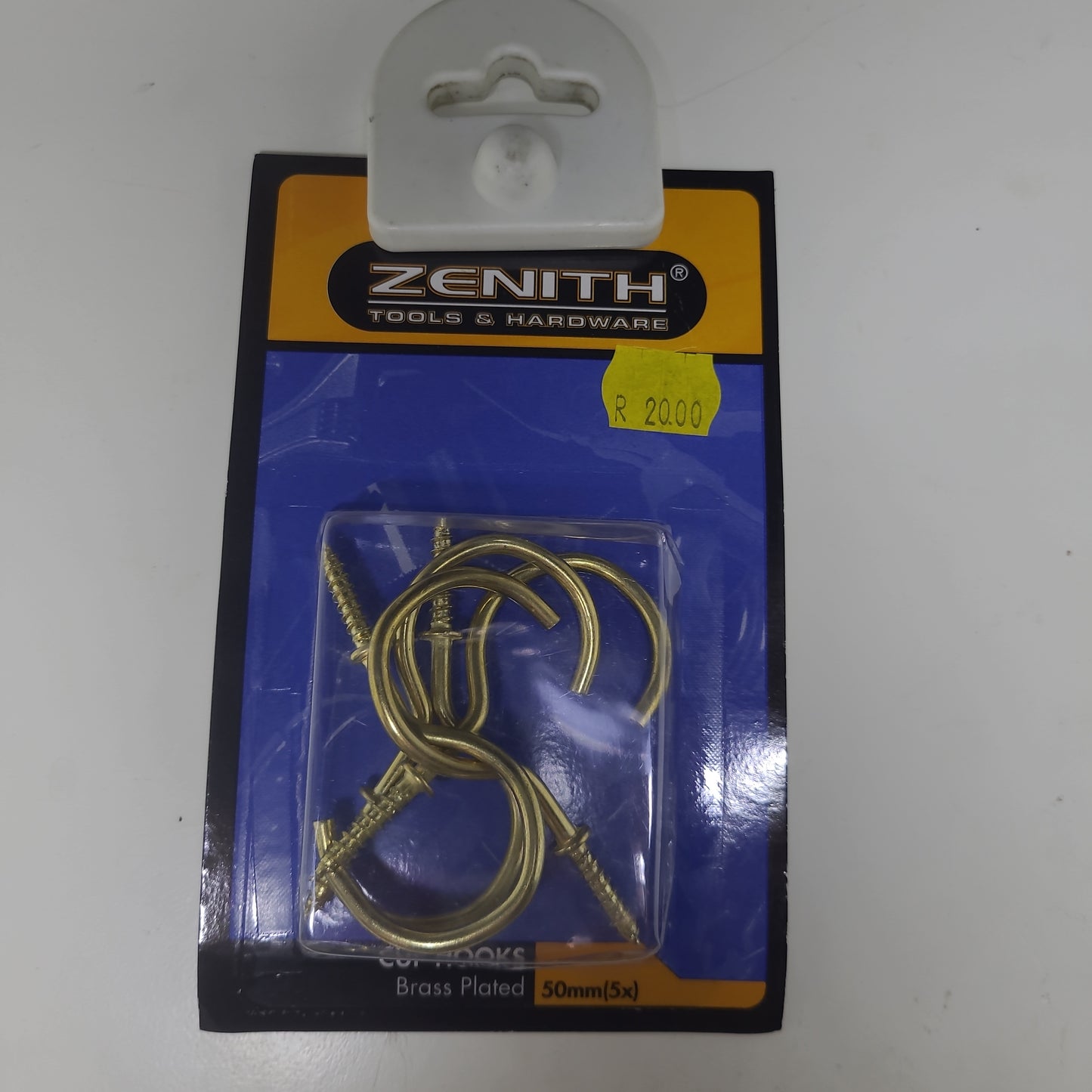 50mm Brass Plated Cup Hooks(5 pack)