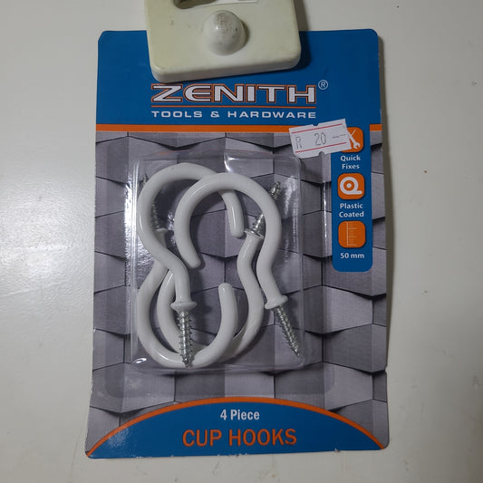 50mm Plastic Cup Hooks(4 pack)