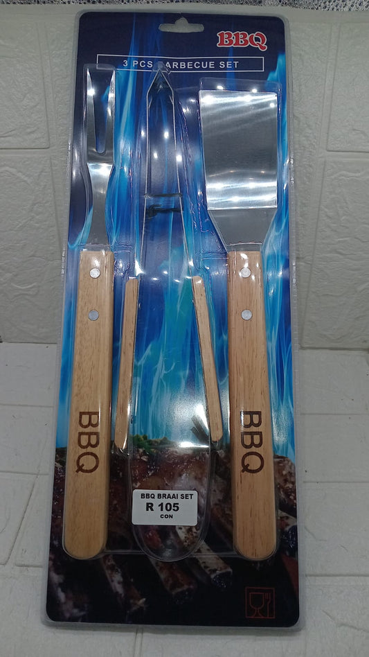 3 PIECE BRAAI SET