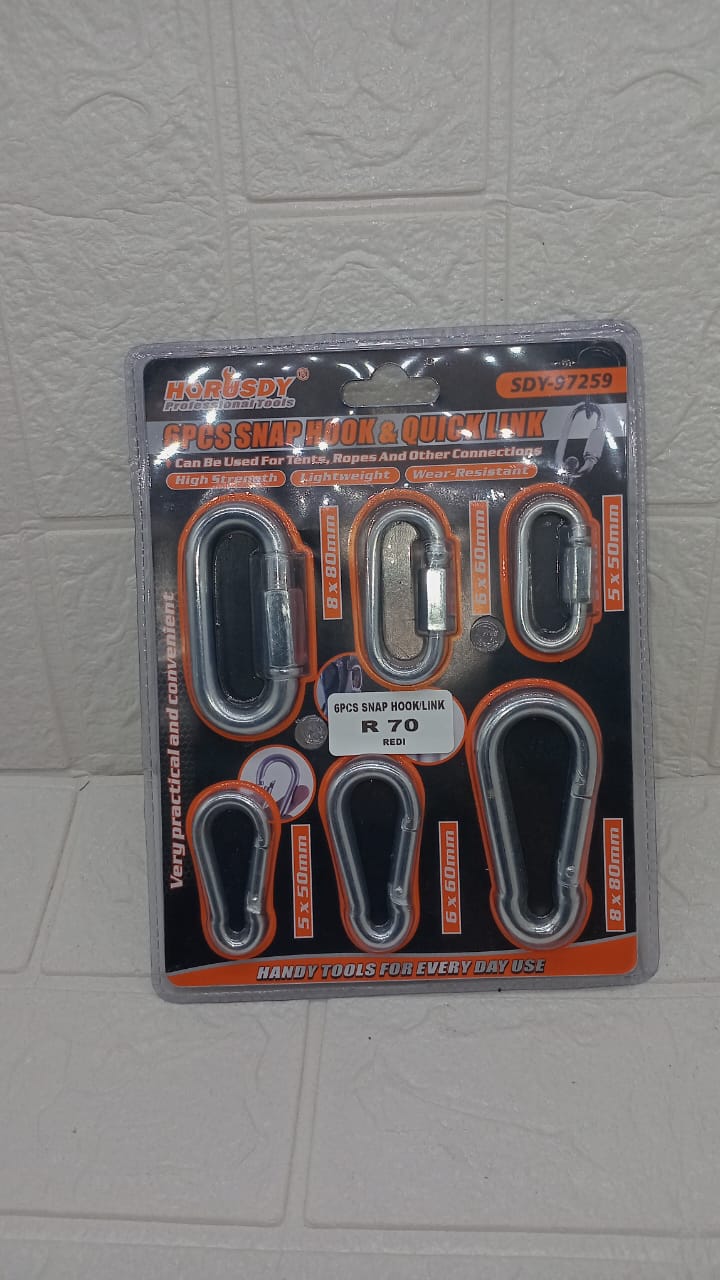 6 PIECE SNAP HOOK