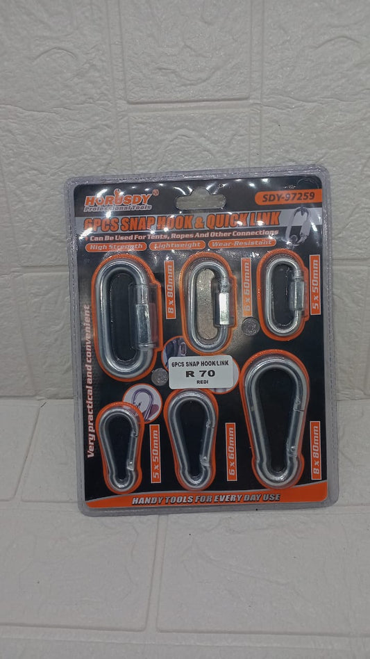 6 PIECE SNAP HOOK