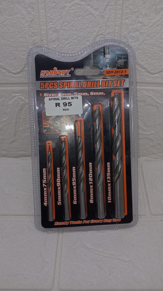 5PC SPIRAL DRILL BIT SET