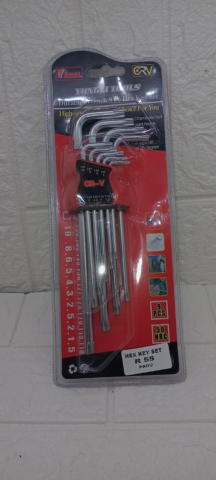 9 PIECE HEX KEY SET