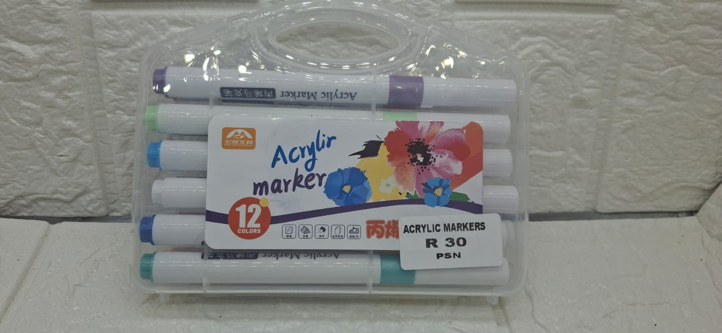 12 PIECE ACRYLIC MARKERS