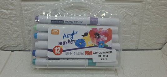 12 PIECE ACRYLIC MARKERS