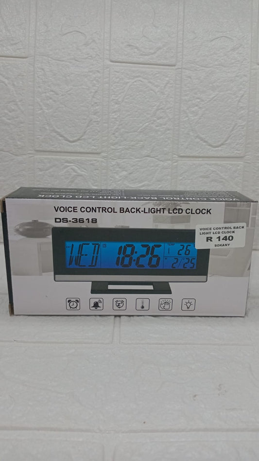 VOICE CONTROL BACK LIGHT LCD CLOCK