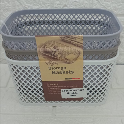 3 PIECE STORAGE BASKETS