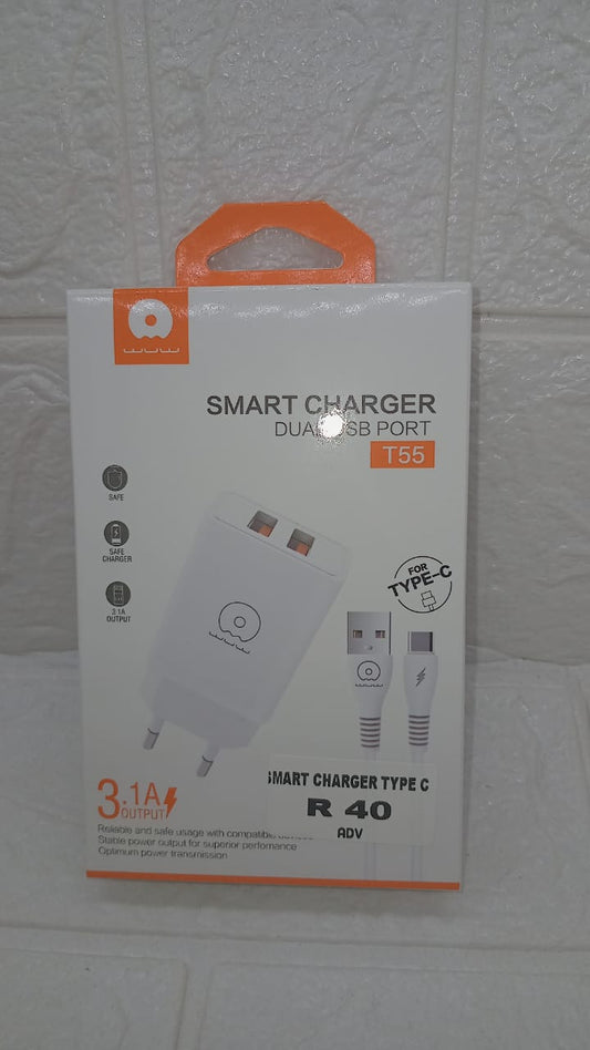 SMART CHARGER TYPE C DUAL USB PORT