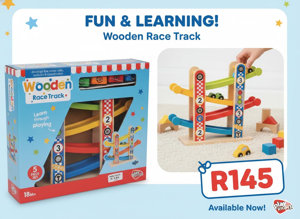 KIDS WOODEN RACE TRACK