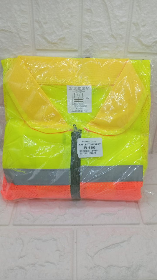 YELLOW, ORANGE AND GREY REFLECTOR JACKET