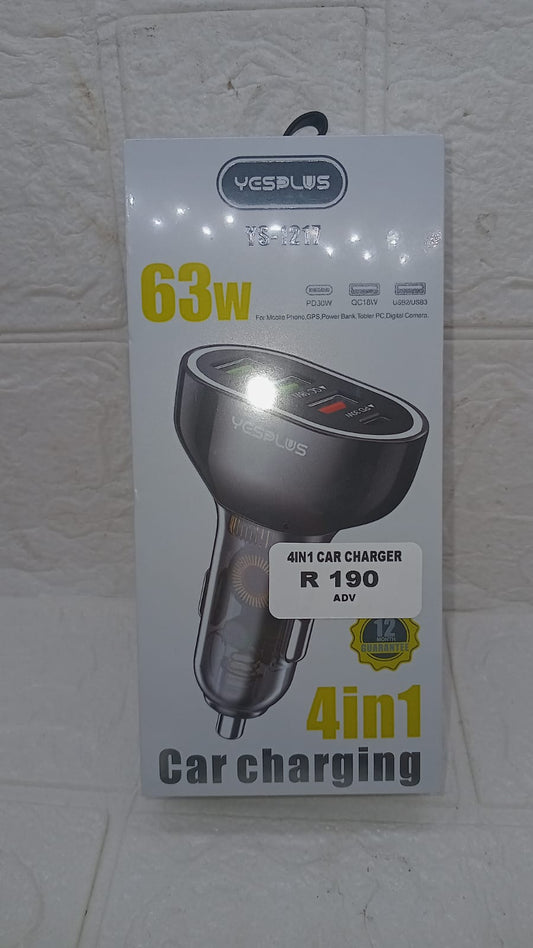 63W 4 PORT CAR CHARGER