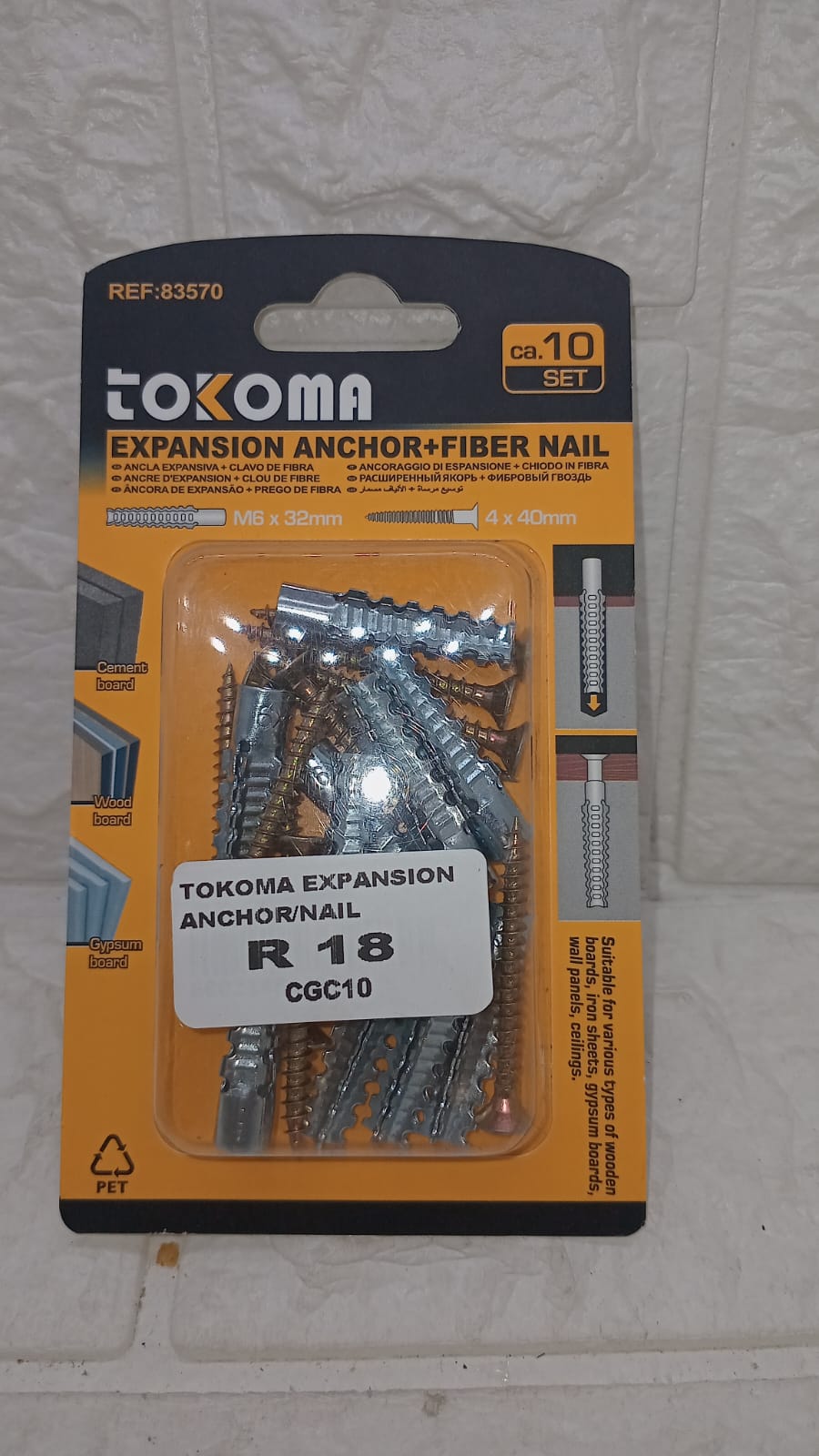 TOKOMO EXPANSION ANCHOR + FIBRE NAILS