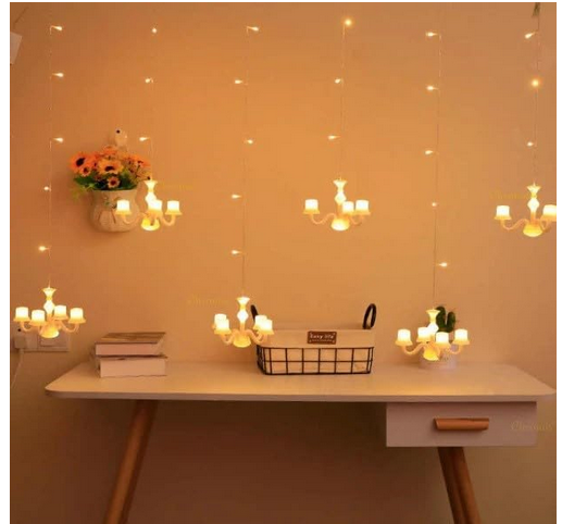 Mini Chandelier Curtain Lights