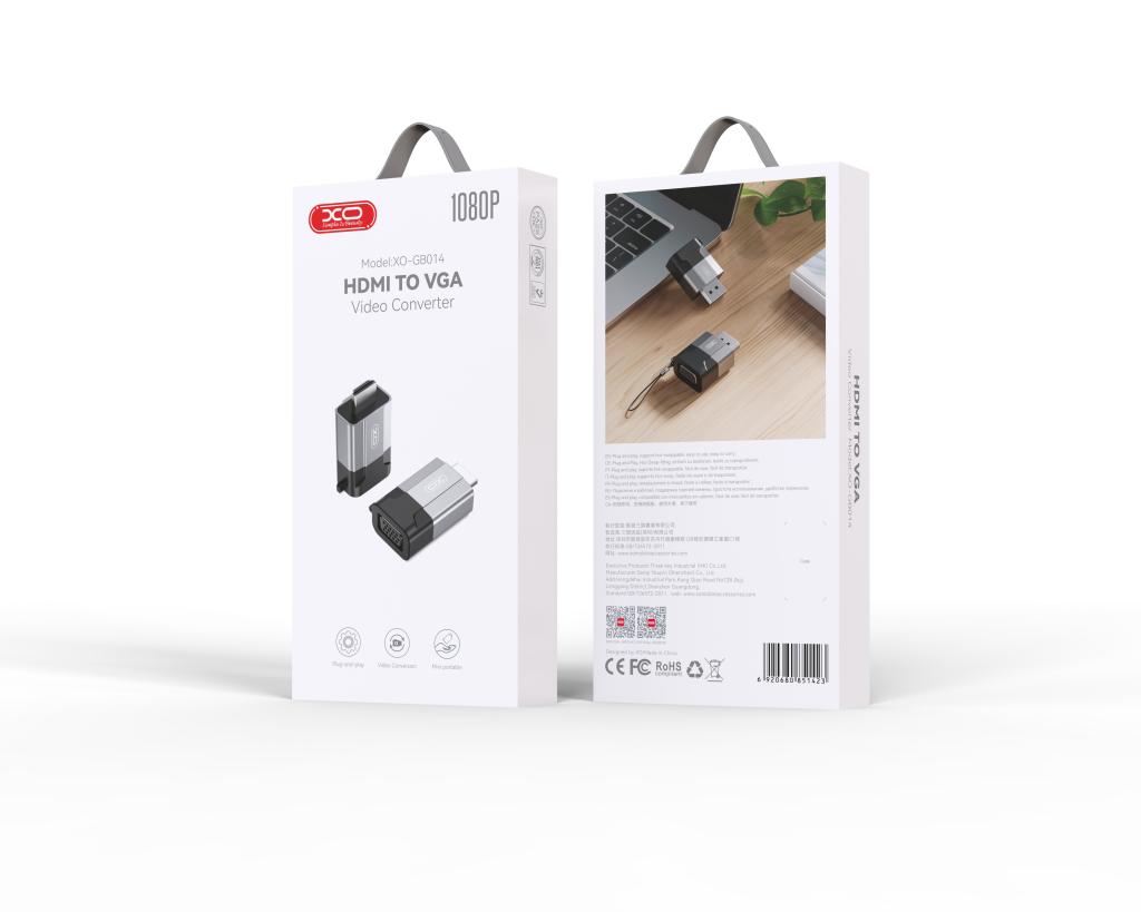 XO adapter GB014 HDMI - VGA gray