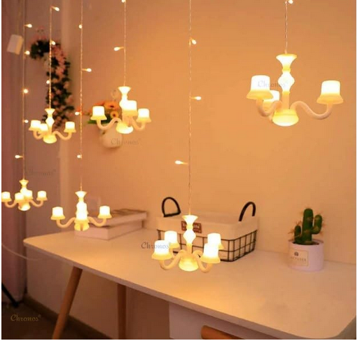 Mini Chandelier Curtain Lights