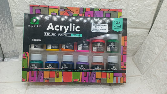 12PC ACRYLIC LIQUID PAINT