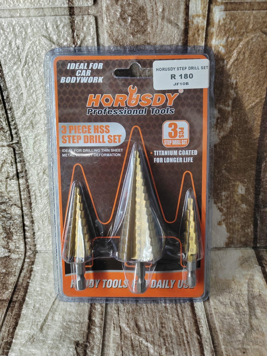 3Pcs HSS Step Drill Set