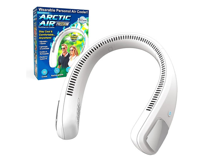 Arctic Air freedom wearable neck cooler and air purifier- white  Arctic Air freedom wearable neck cooler and air purifier- white