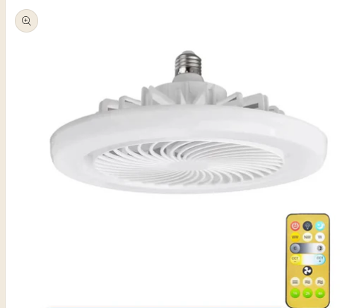 LED Ceiling Light 360° Rotation 6500k With Fan & Remote Control