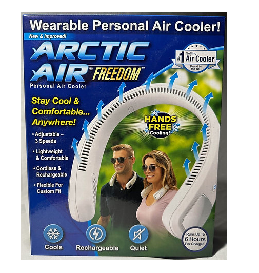 Arctic Air freedom wearable neck cooler and air purifier- white  Arctic Air freedom wearable neck cooler and air purifier- white