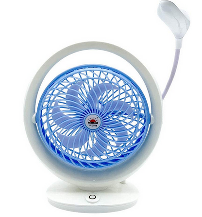 Game World JR-2018 Powerful Rechargeable High Speed Table Fan with LED Light (Multicolor)