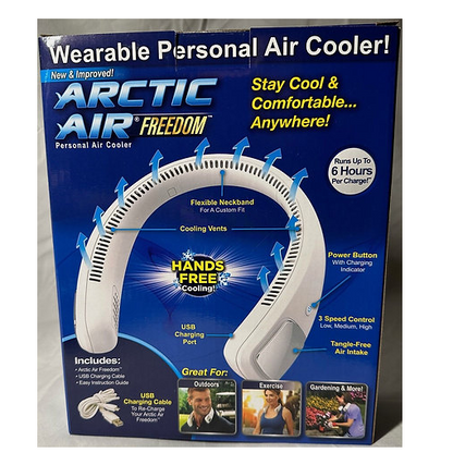 Arctic Air freedom wearable neck cooler and air purifier- white  Arctic Air freedom wearable neck cooler and air purifier- white