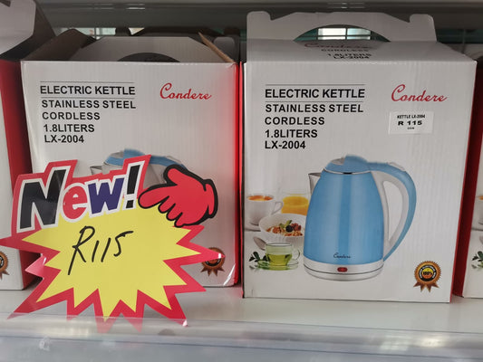 CONDERE STAINLESS STEEL CORDLESS ELECTRIC KETTLE