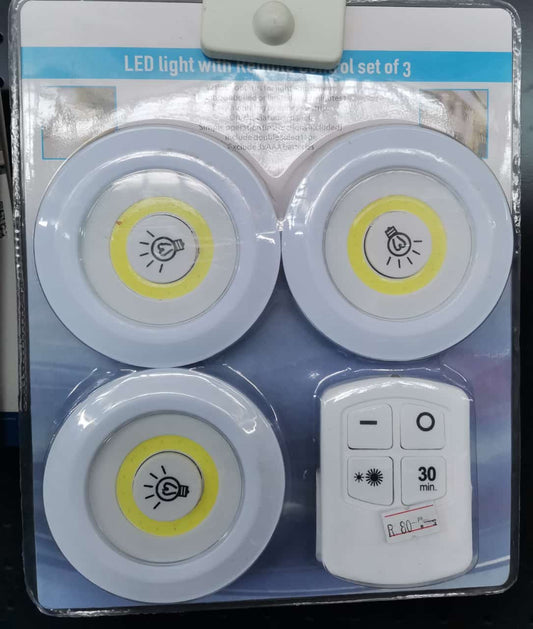 Remote Controlled 3Pack Led Button Light