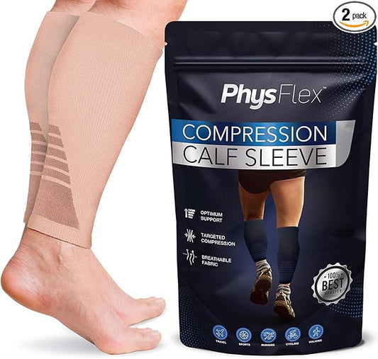 Calf Compression Sleeve for Men & Women, Footless Compression Socks for Shin Splints, Running, Leg Pain, Nurses & Pregnancy