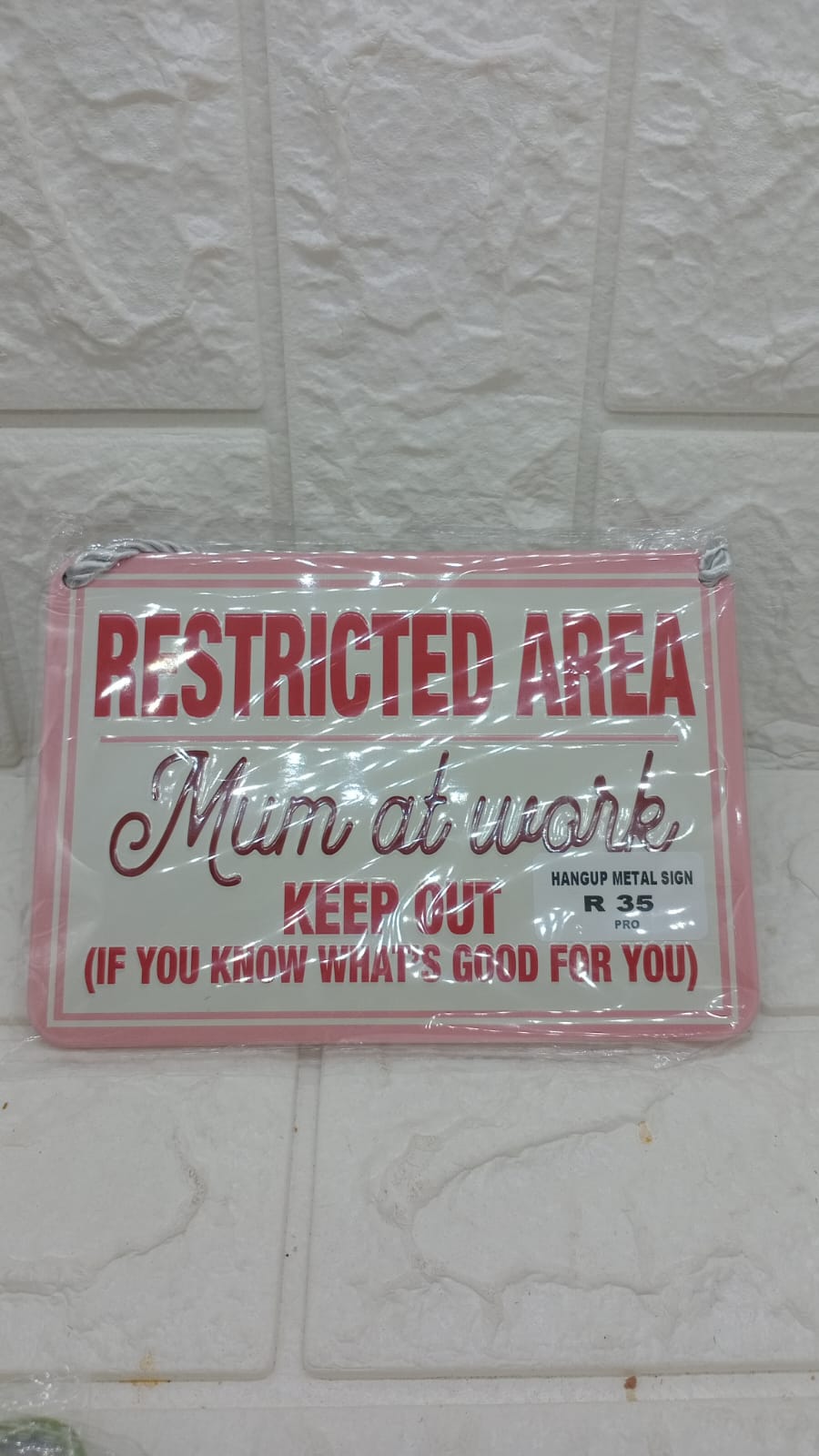HANGUP METAL SIGN