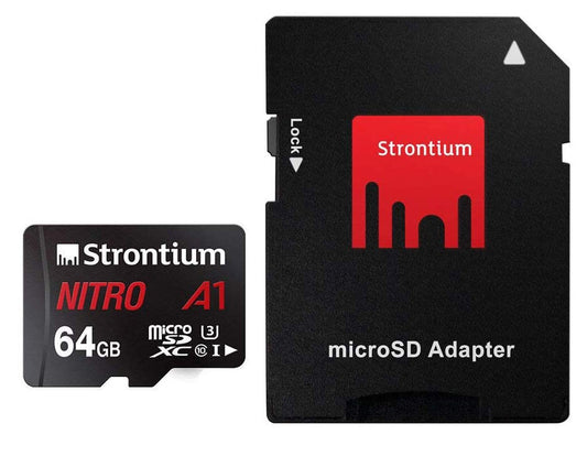 Strontium Nitro A1 SRN64GTFU3A1A 64 GB Class 10 SDXC Memory Card (Black)