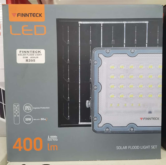 FINNTECK 50W 400LM SOLAR FLOOD LED LIGHT SET