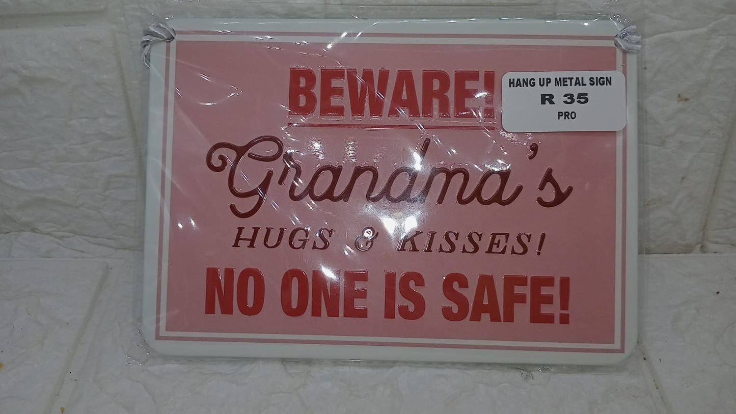 HANG UP METAL SIGN