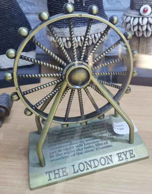 Metallic Antique Finish Rotating Miniature London Eye Ferris Wheel