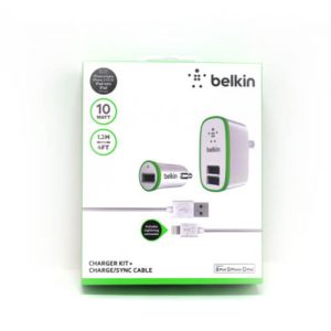 Belkin Charger F8J031tt04 /Kit with Lightning to USB Cable/Home + car charger