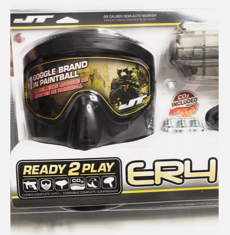 JT ER4 RTP .68 Caliber Paintball Marker Kit With Goggle Mask, Black, One Size