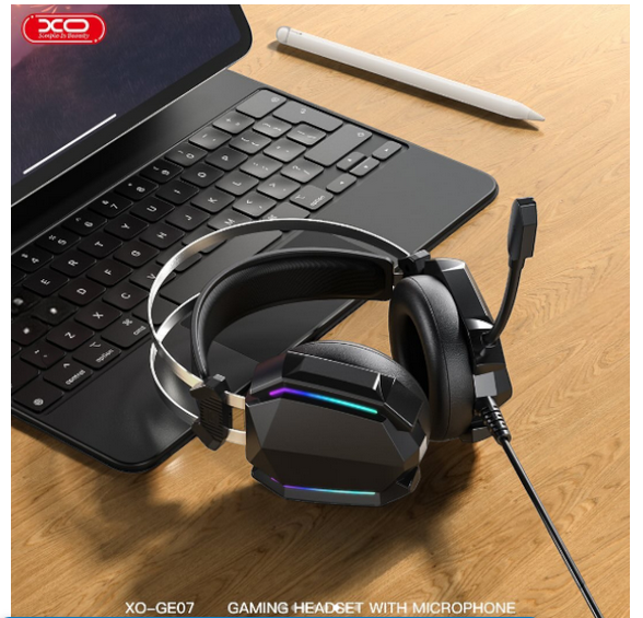 XO - XO-GE07 - 3D Surround Sound Gaming Headset With RGB Lighting - Black