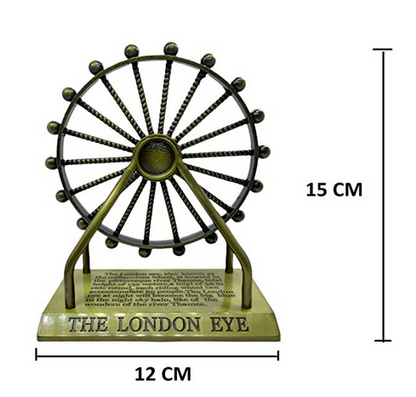 Metallic Antique Finish Rotating Miniature London Eye Ferris Wheel